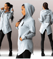 Graffiti Letter Hoodie Zipper Jacket for Women