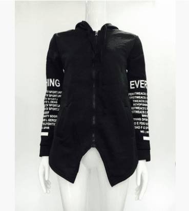 Graffiti Letter Hoodie Zipper Jacket for Women