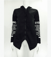 Graffiti Letter Hoodie Zipper Jacket for Women