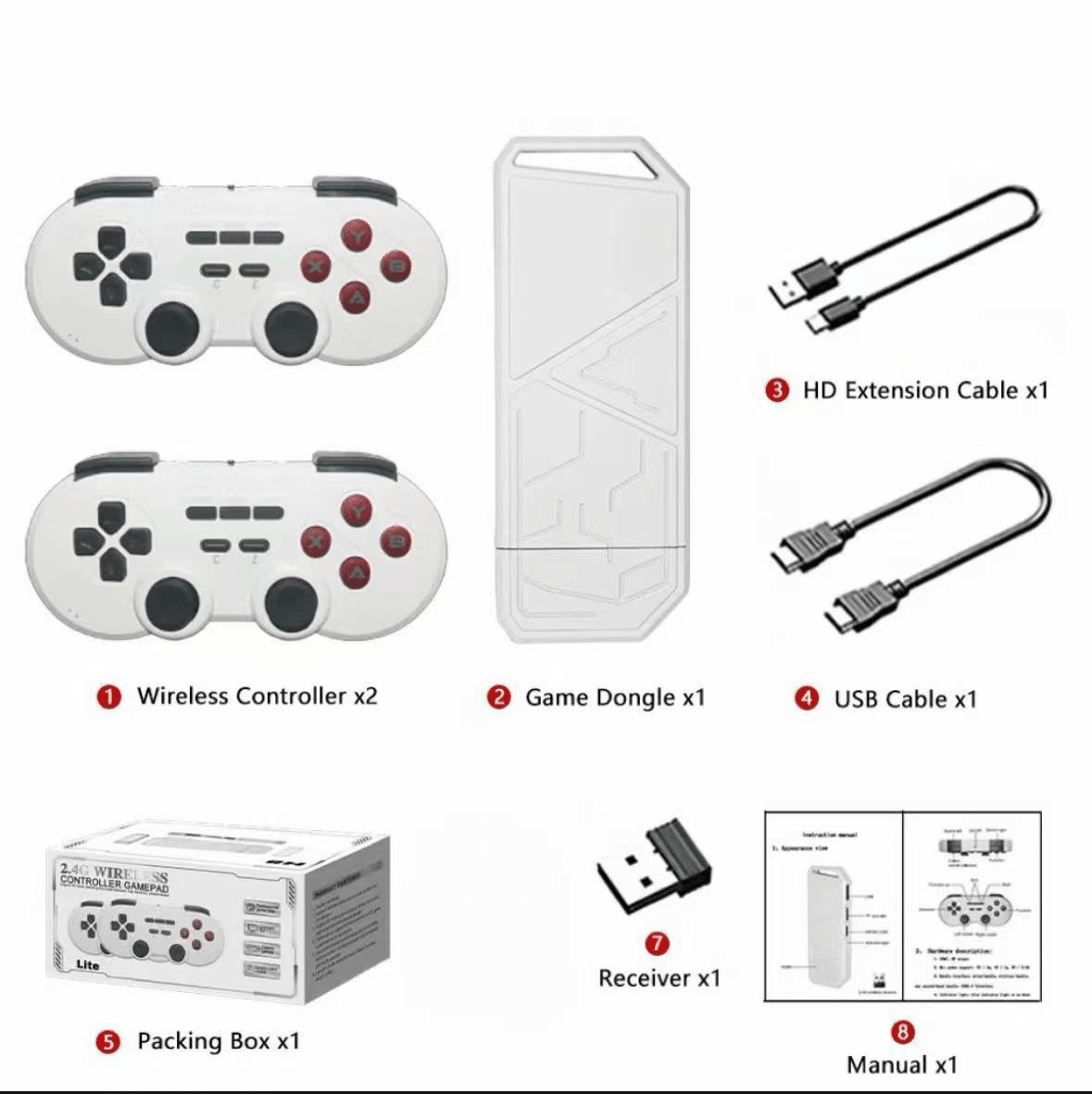 H8 HDMI TV Game Console with Wireless Controllers