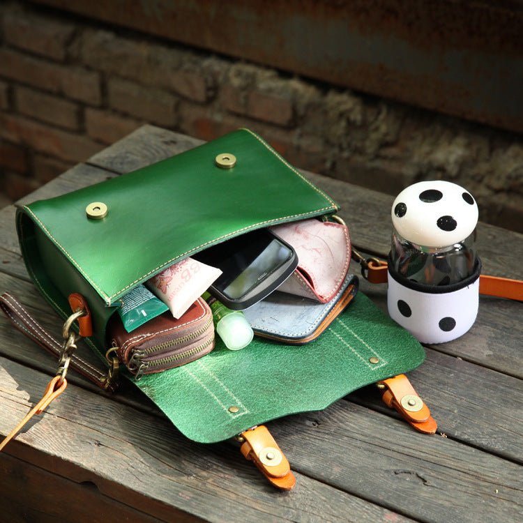Handcrafted Vintage Leather Tote and Crossbody Bag