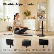 Height Adjustable Rolling TV Stand For Televisions