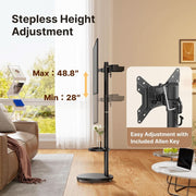Height Adjustable Rolling TV Stand For Televisions