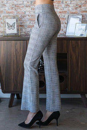 Heimish Full Size Plaid Flare Pants With Wide Waist Band Plus Size