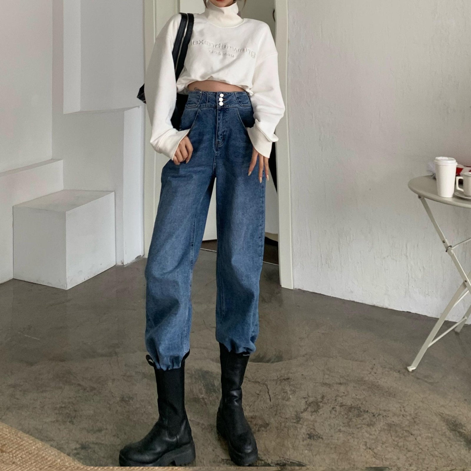 High Waist Loose Fashion Jeans for Women