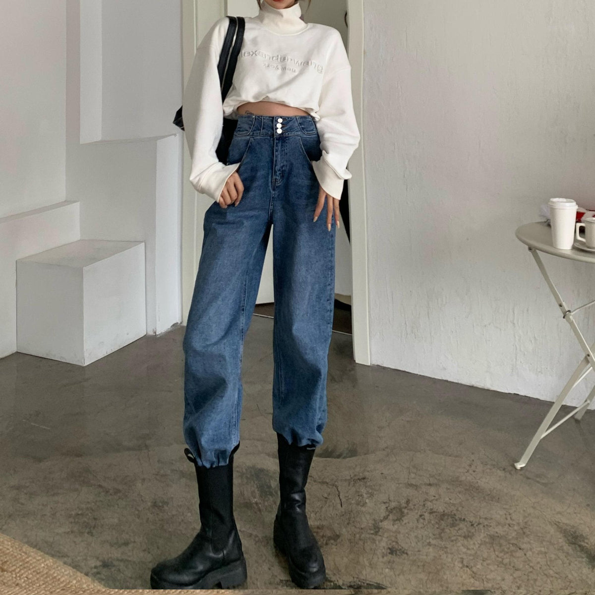 High Waist Loose Fashion Jeans for Women