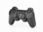 Controlador de jogos com fio USB Techancy para PS3 + PC, TX1705, com joystick duplo com feedback vibratório, preto