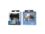 Controlador de jogos com fio para PC Techancy, TX1701, com feedback vibratório, preto