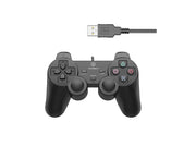 Controlador de jogos com fio para PC Techancy, TX1700, com feedback vibratório e joystick duplo, preto