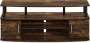 Jaya Amber Pine TV Stand for 55 Inch TV Open Shelves Black