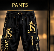Just Style 2027 Signature Pants — Black/Gold