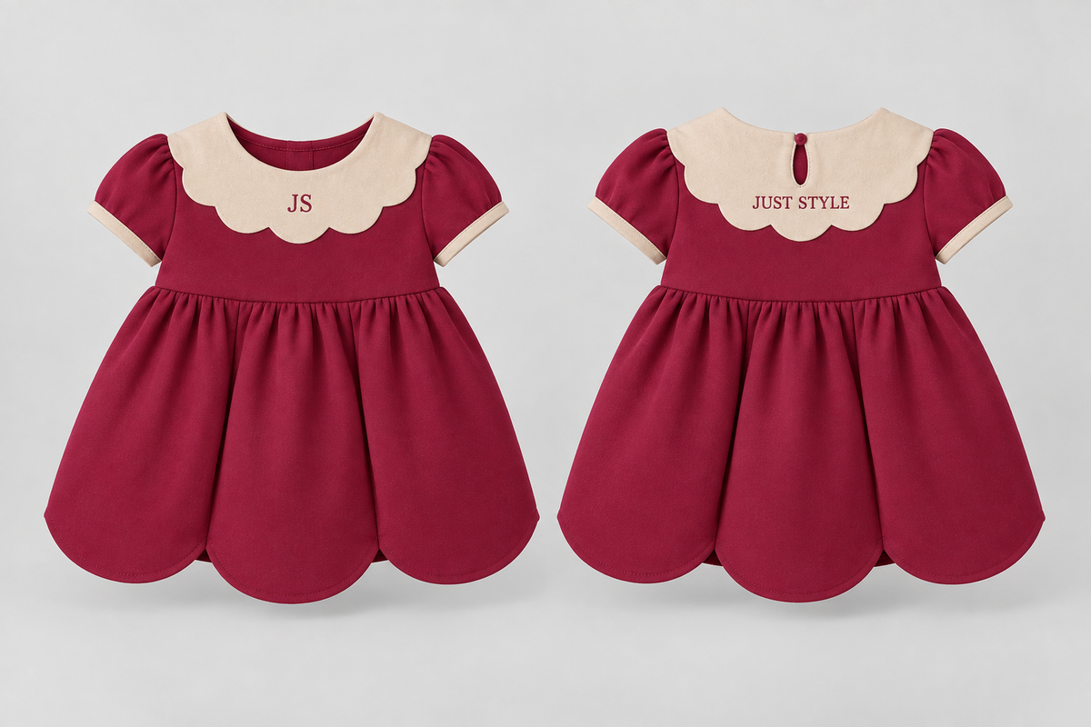 Just Style Official Baby Berry Sand Scallop-Yoke Dress