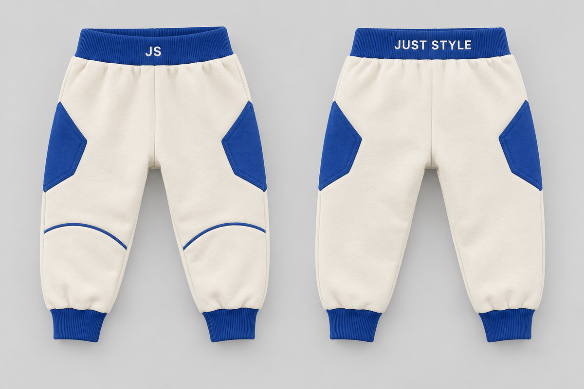Just Style Official Baby Ivory Cobalt Kite-Pocket Joggers