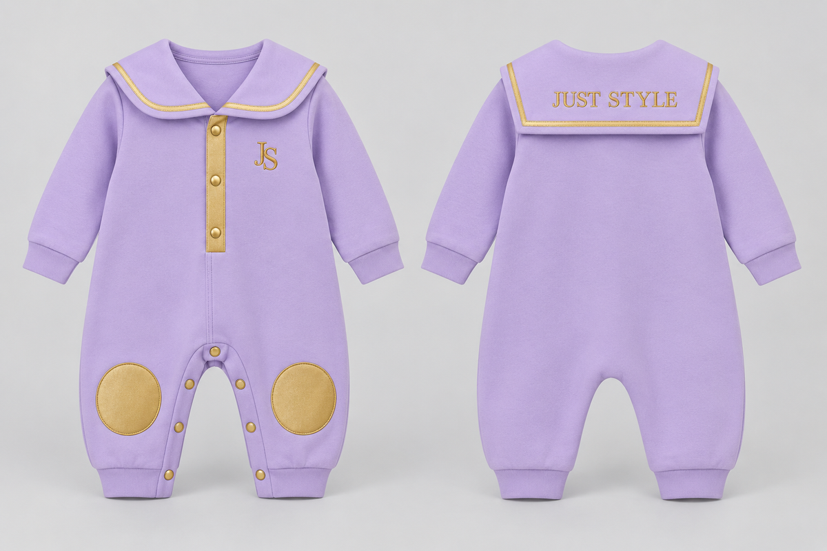 Just Style Official Baby Lavender Goldline Sailor-Collar Jumpsuit