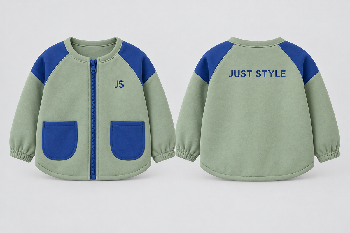 Just Style Official Baby Sage Cobalt Collarless Zip Jacket
