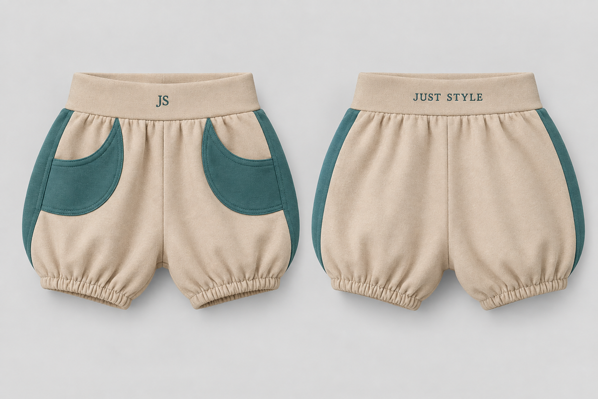 Just Style Official Baby Sand Teal Crescent-Pocket Bloomers