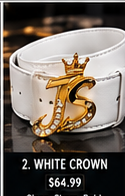 Just Style White Crown JS Belt