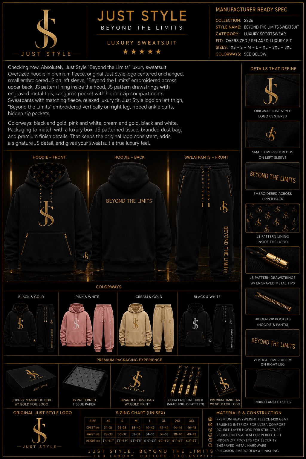 Just Style Beyond the Limits Luxury Sweatsuit