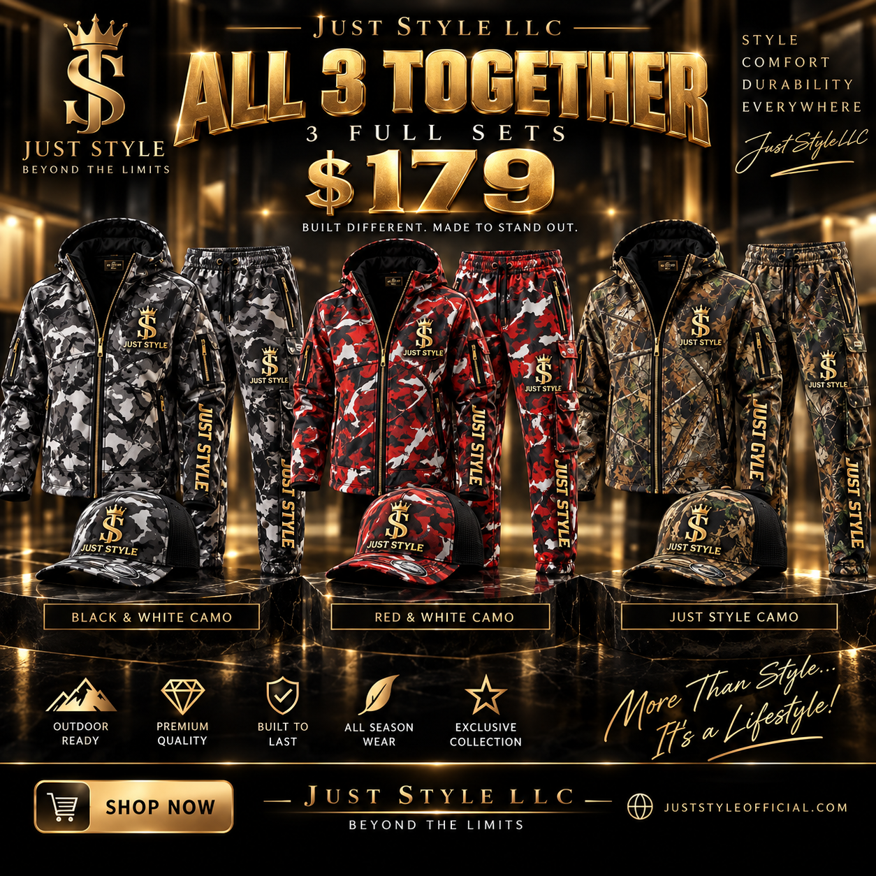 Just Style Camo All 3 Sets Bundle