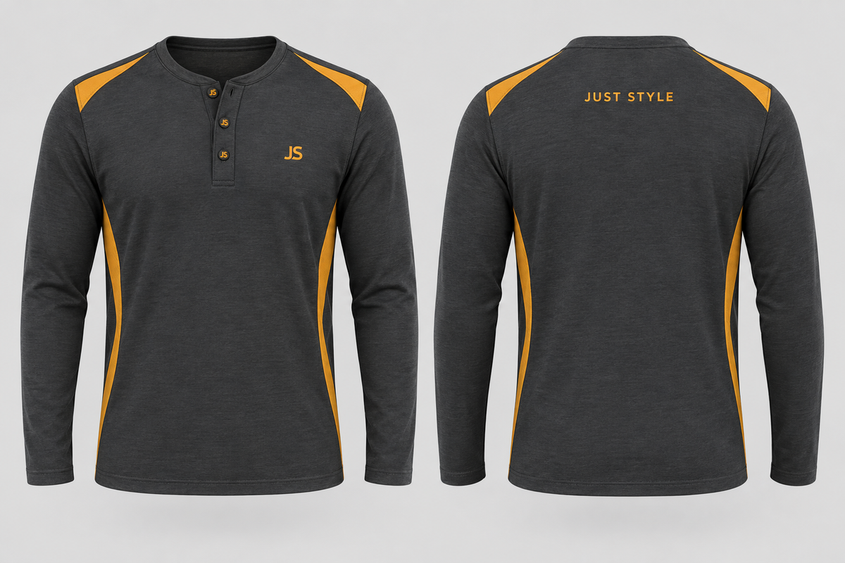 Just Style Official Charcoal Amber Ridge Henley Shirt