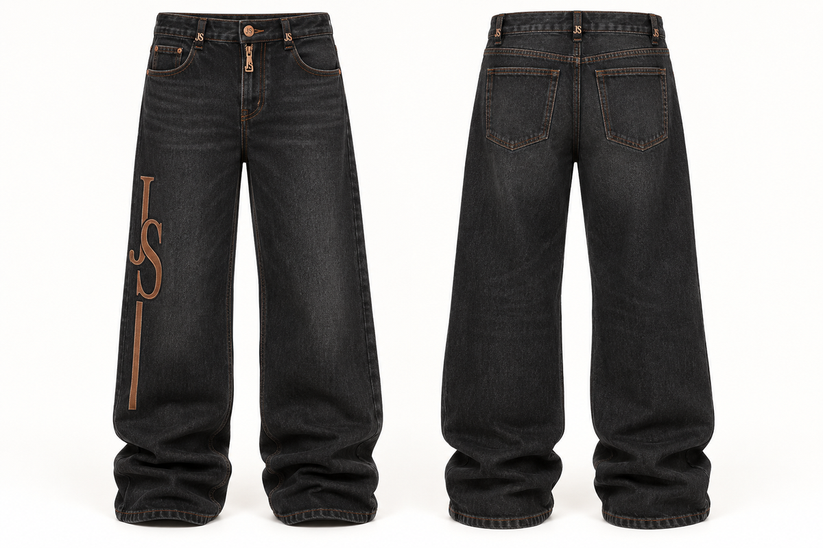 Just Style Copper Stack Wide-Leg Jeans