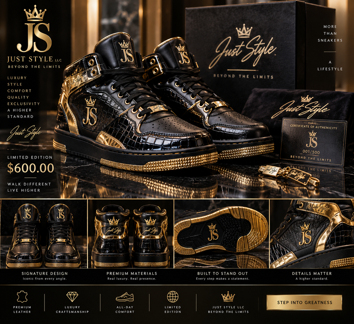 Just Style Crown Reserve High-Top Sneakers