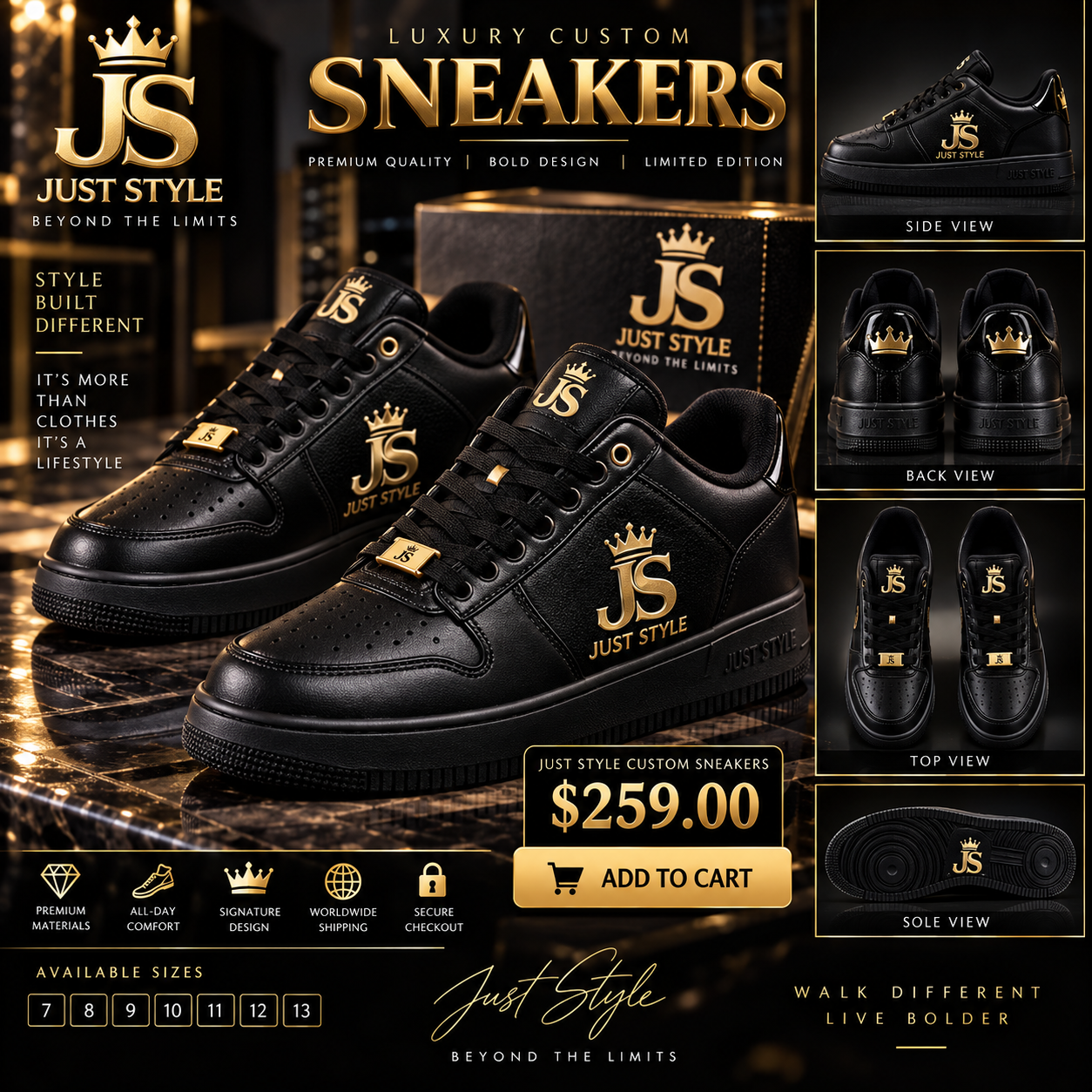 Just Style Custom Signature Sneakers — All Colors