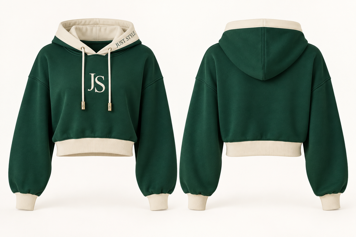 Just Style Emerald Apex Cropped Hoodie