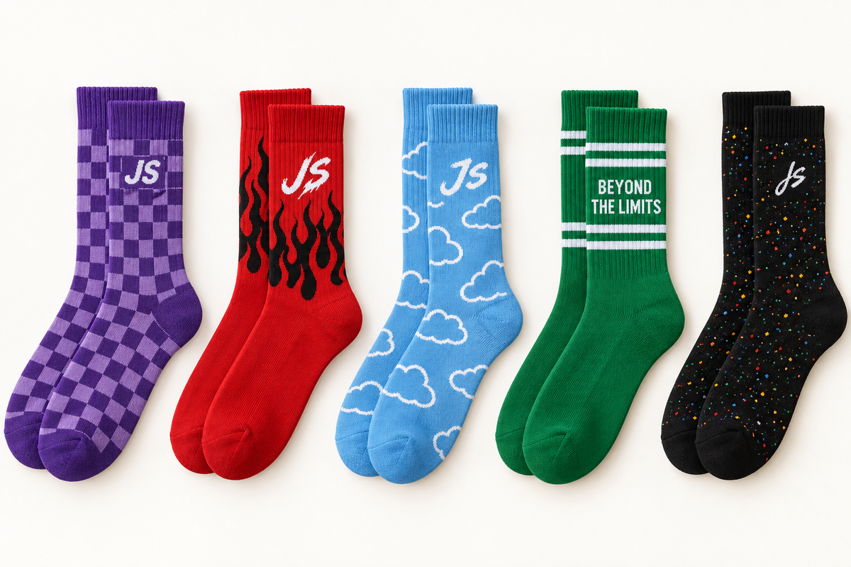 Just Style Unlimited Five-Design Crew Sock Pack