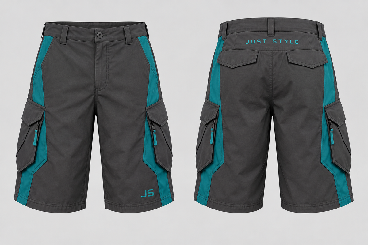 Just Style Official Graphite Teal Axis Cargo Shorts