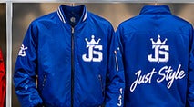 Just Style Bomber Jacket Blue & White