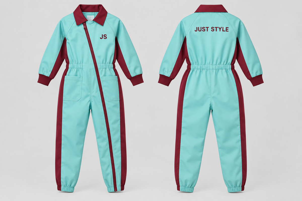Just Style Official Kids Aqua Oxblood Tapered Coverall