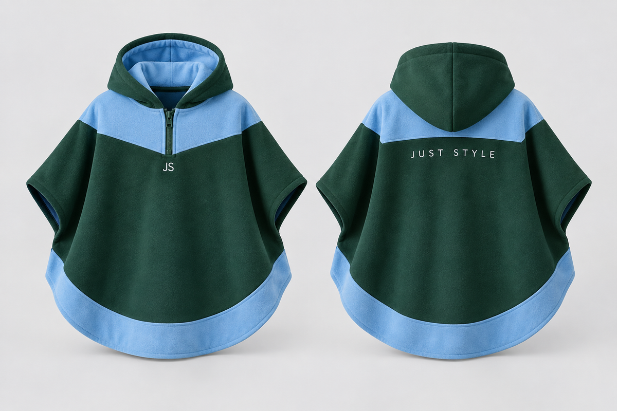 Just Style Official Kids Forest Sky Half-Zip Poncho Hoodie