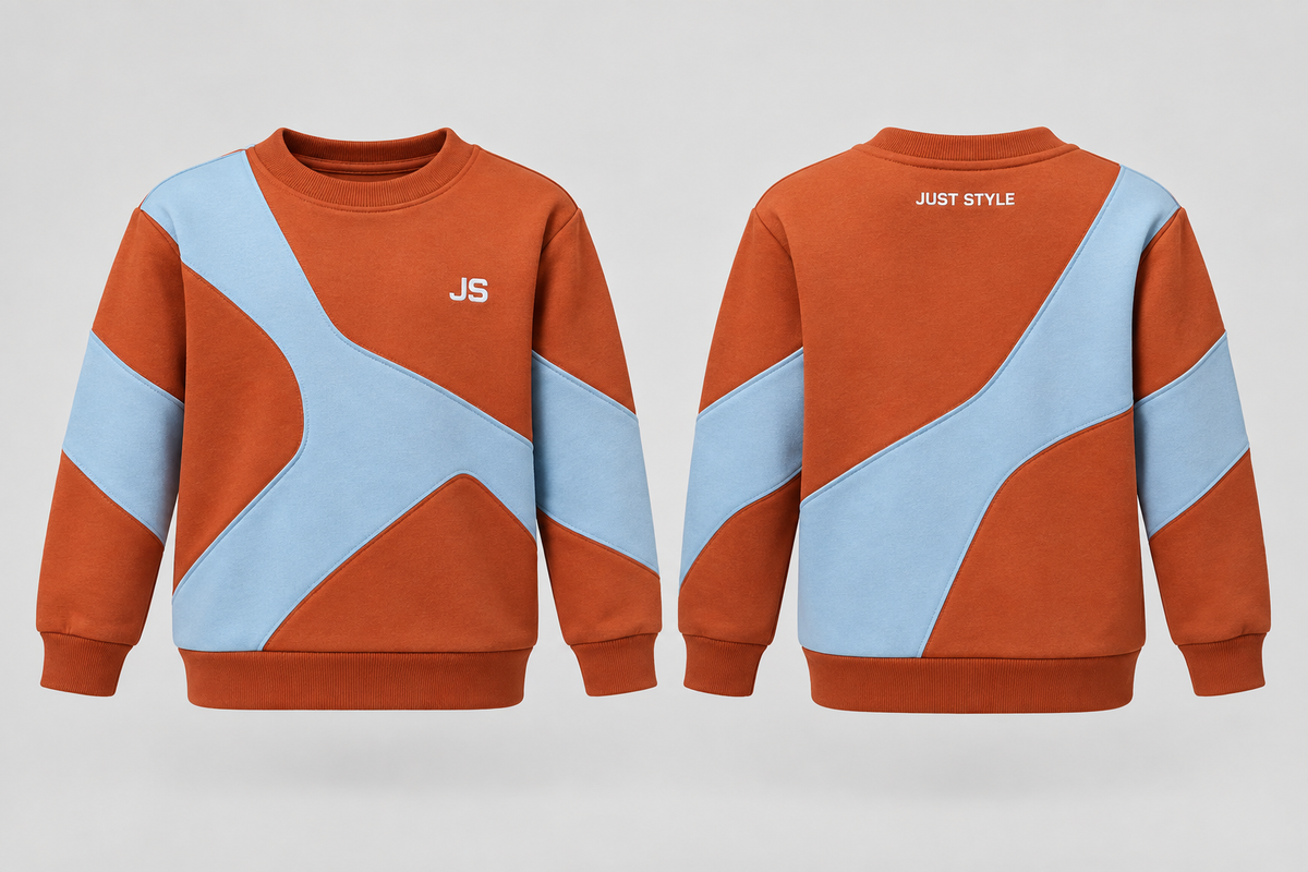 Just Style Official Kids Rust Ice Interlock-Panel Pullover