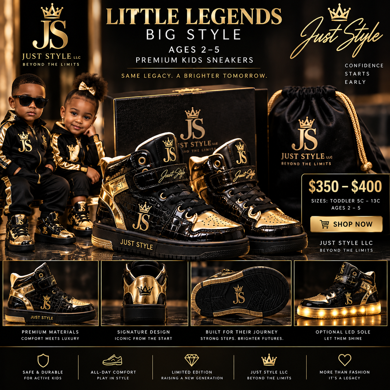 Just Style Little Legends Premium Kids Sneakers