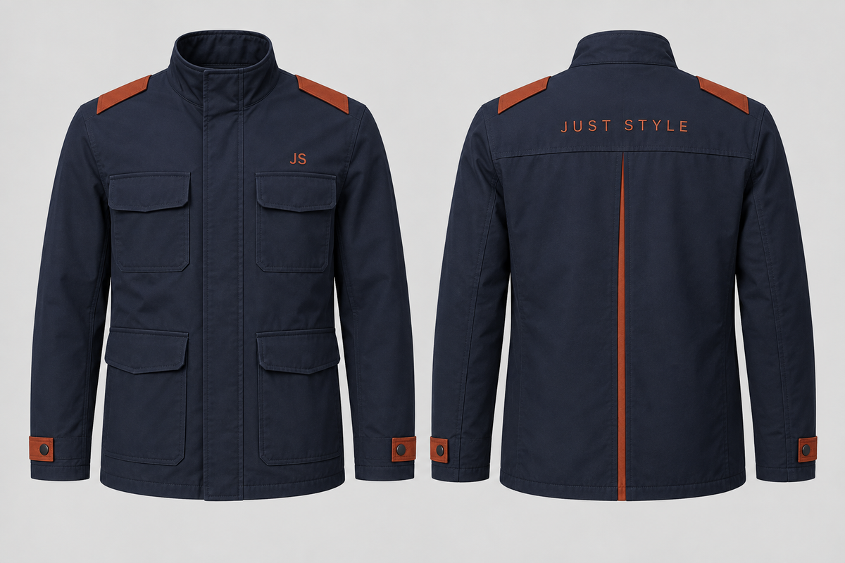 Just Style Official Men’s Midnight Rust Chevron-Tab Field Jacket