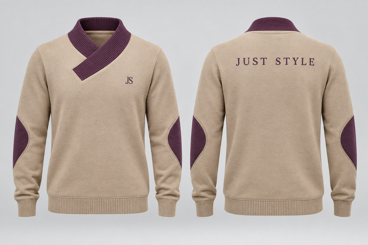 Just Style Official Men’s Sand Plum Wrap-Neck Pullover