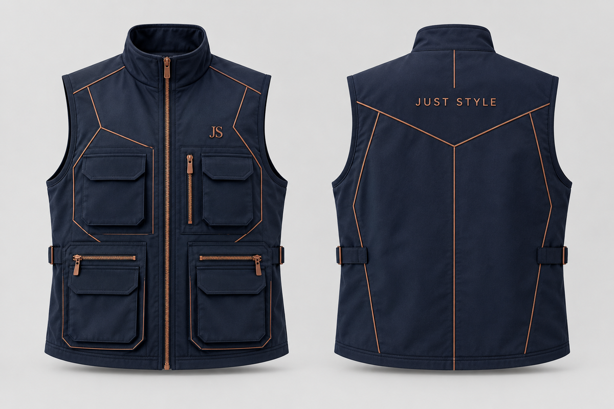Just Style Official Navy Copper Meridian Utility Vest