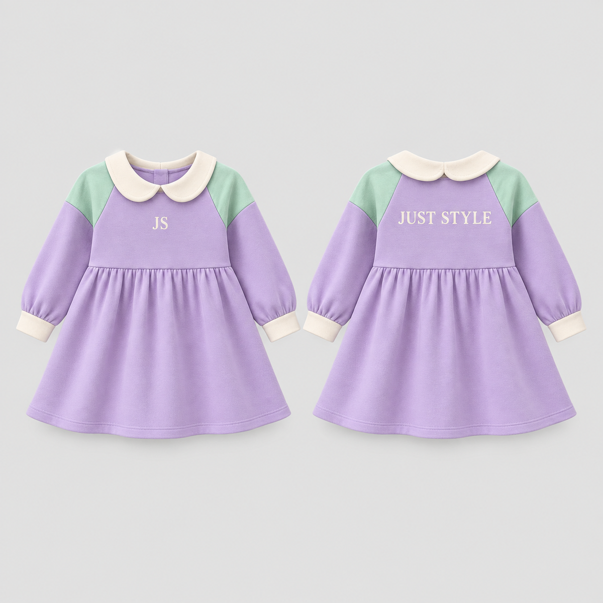 Just Style Official Baby Lavender Mint A-Line Dress