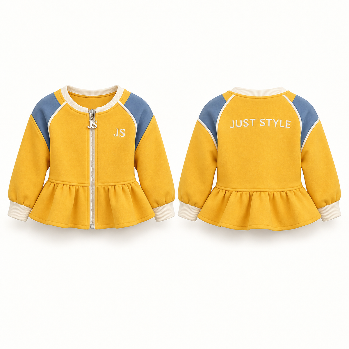 Just Style Official Baby Marigold Slate Peplum Jacket