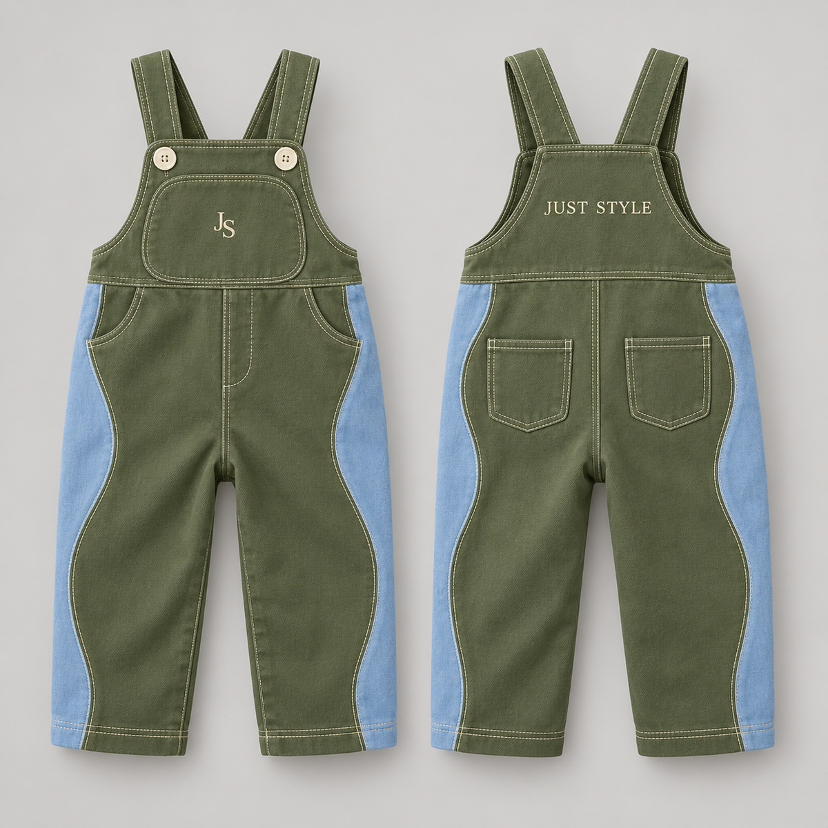 Just Style Official Baby Moss Sky Panel Overalls