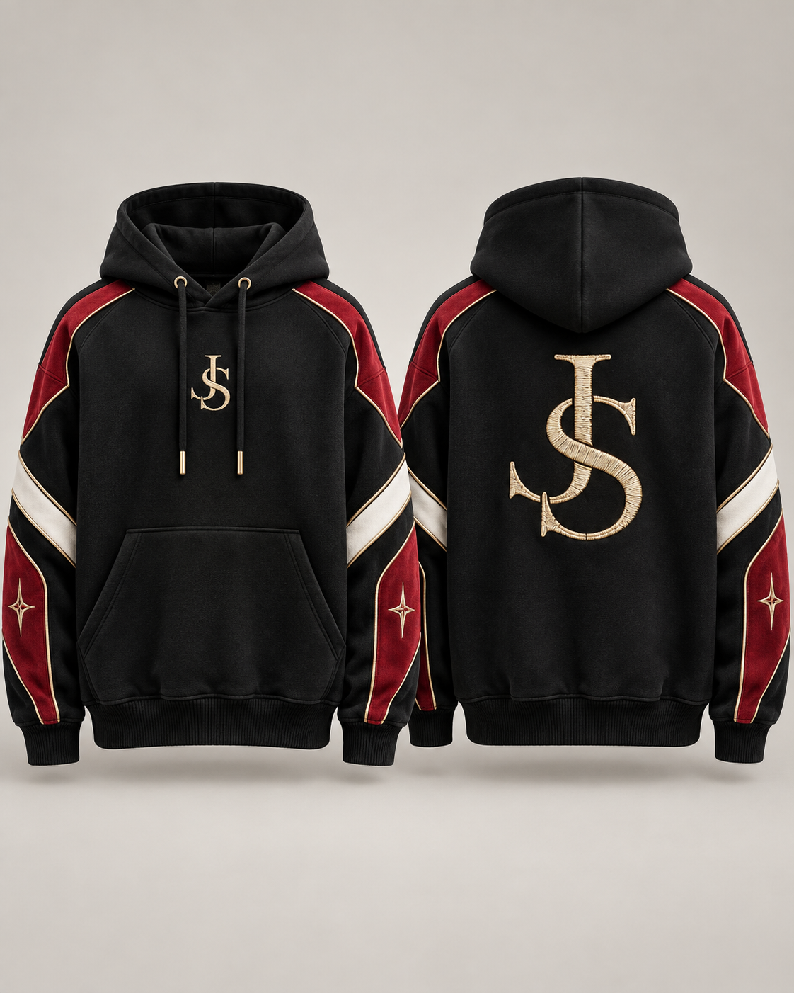Just Style Official Velocity Panel JS Hoodie — Black/Red/White
