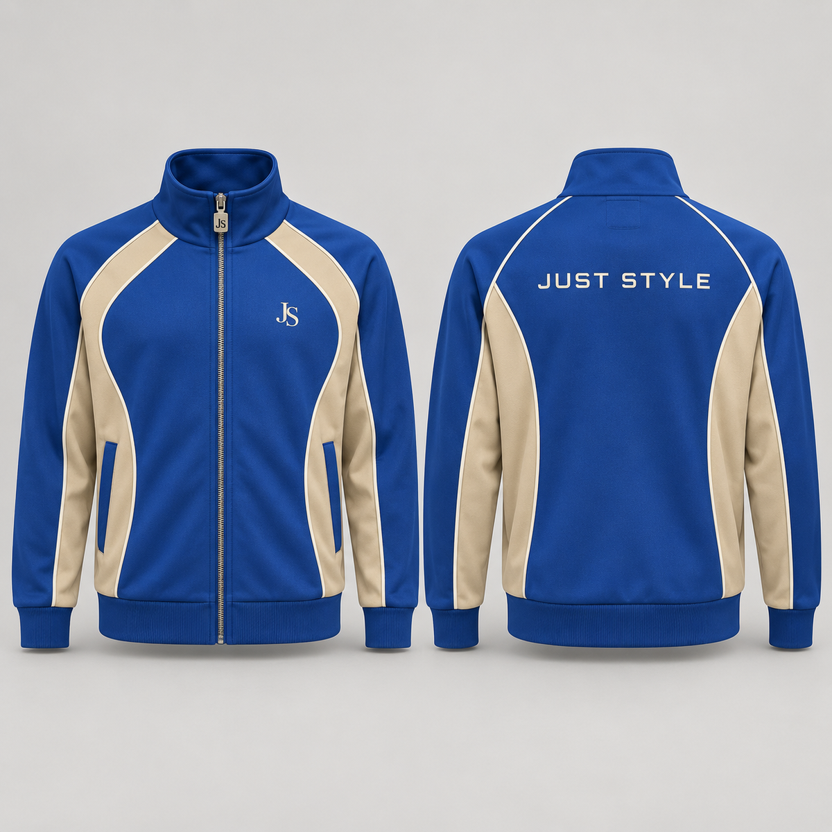 Just Style Official Cobalt Sand Funnel-Neck Track Jacket