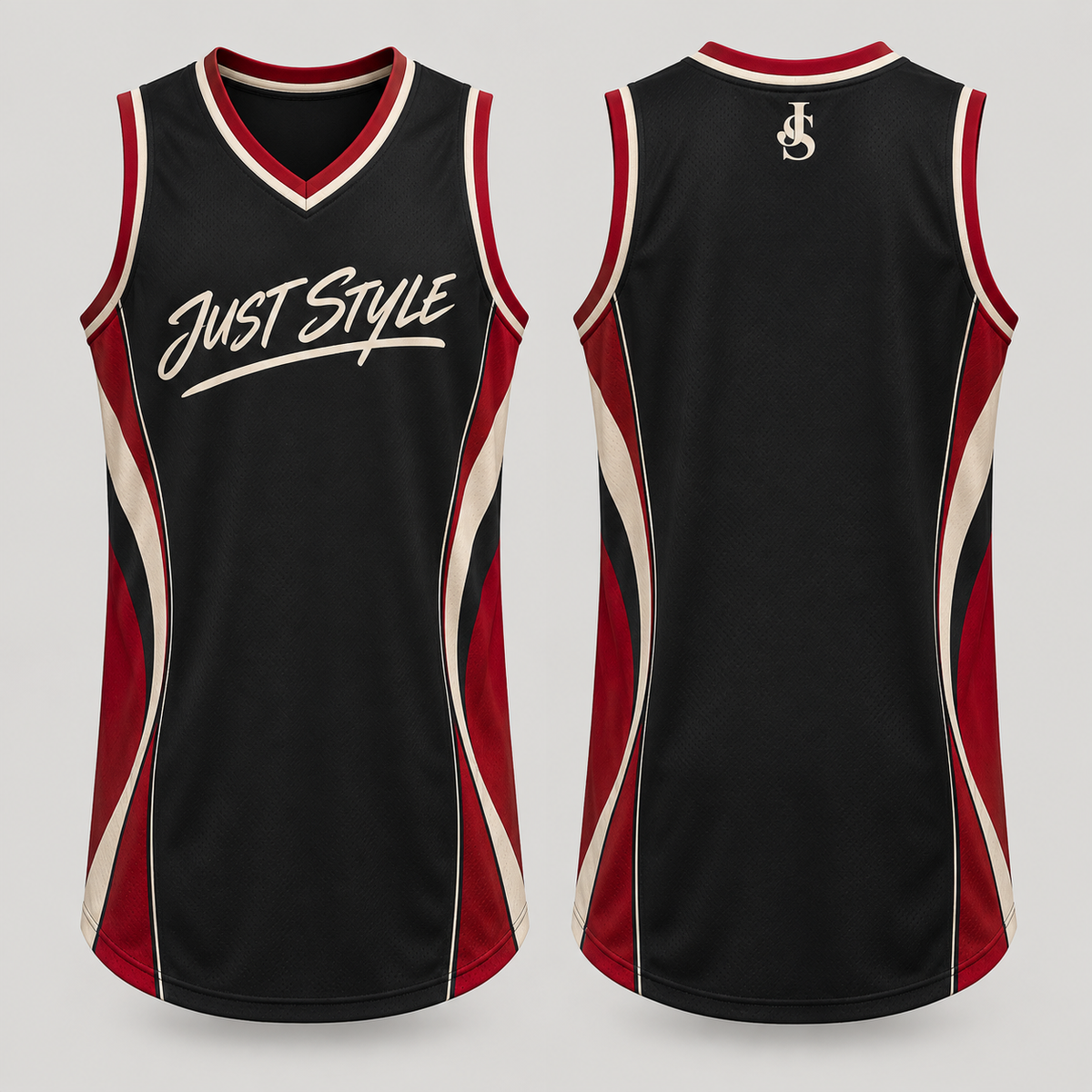 Just Style Official Crimson Horizon Longline Basketball Jersey