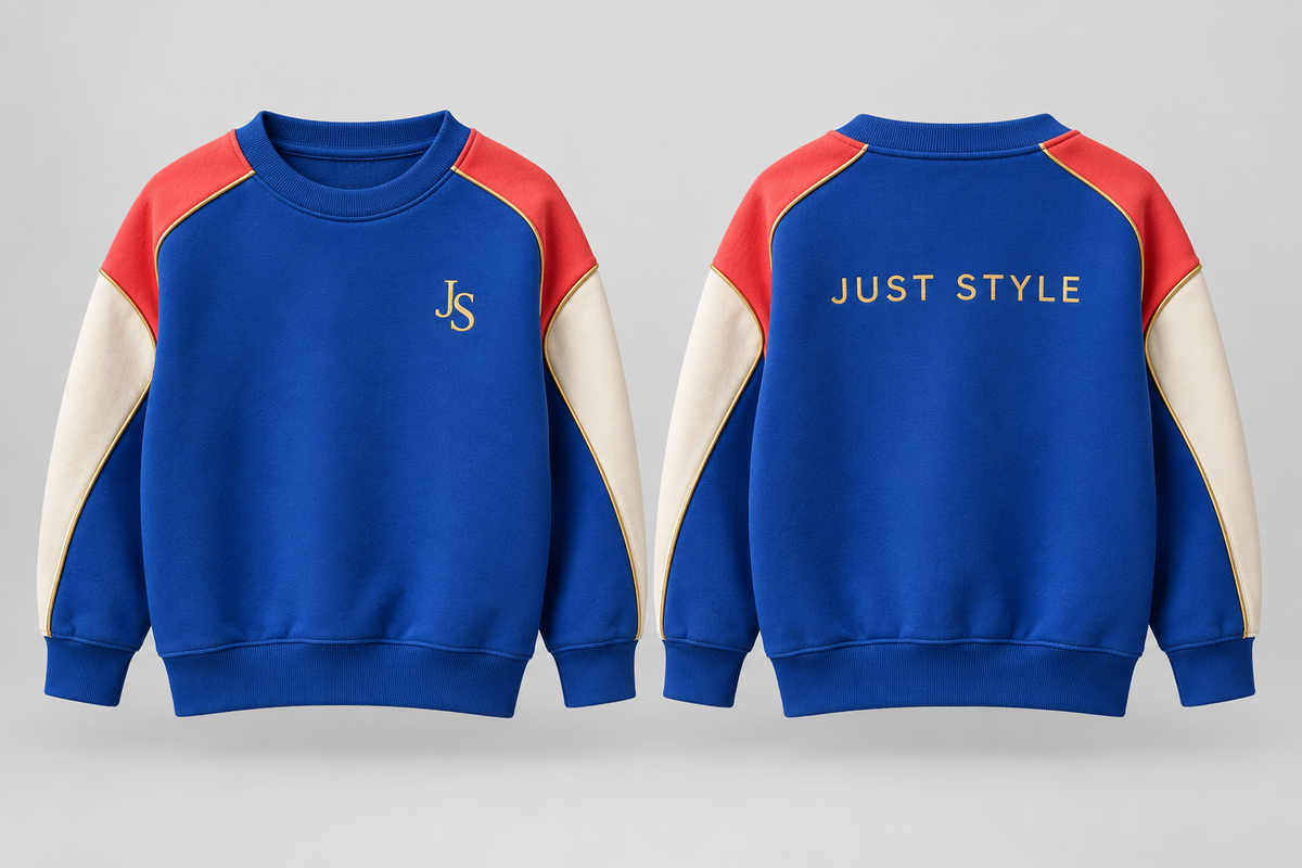 Just Style Official Kids Cobalt Coral Panel Sweatshirt