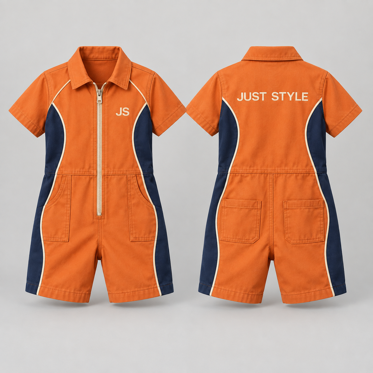 Just Style Official Kids Sunstone Navy Short-Sleeve Coverall