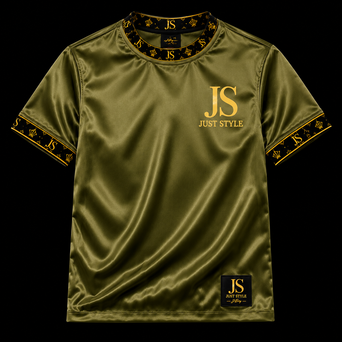 Just Style Official Olive Gold Trim JS T-Shirt