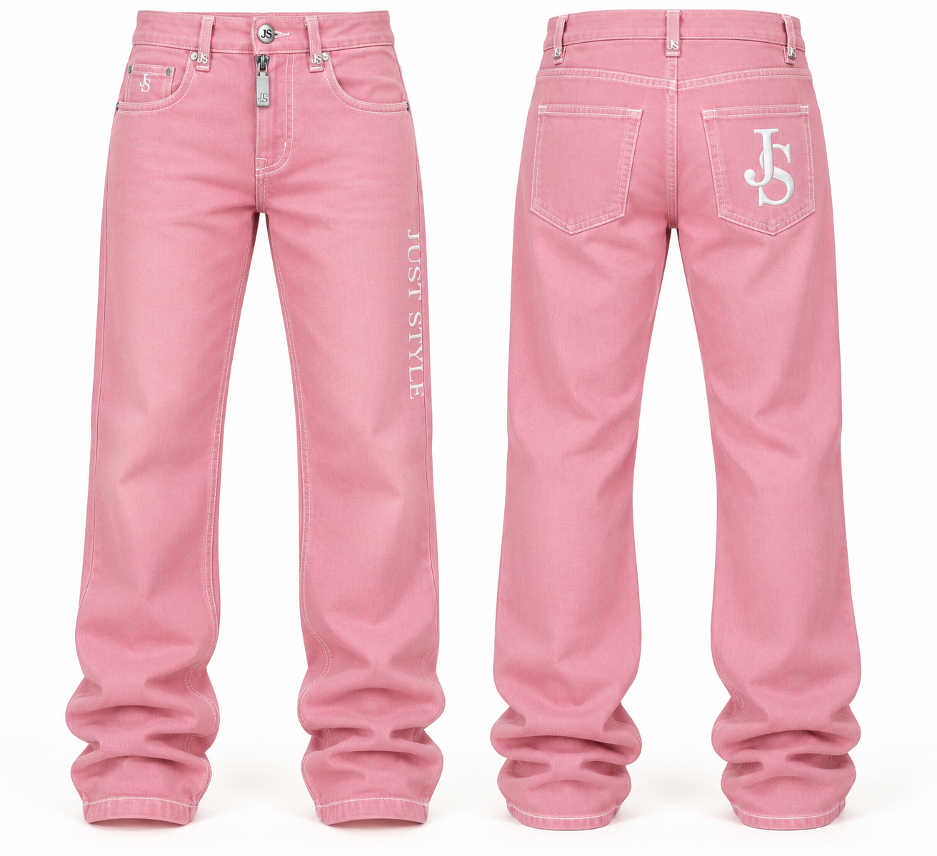 Just Style Official Signature Luxury Jeans — Pink/White