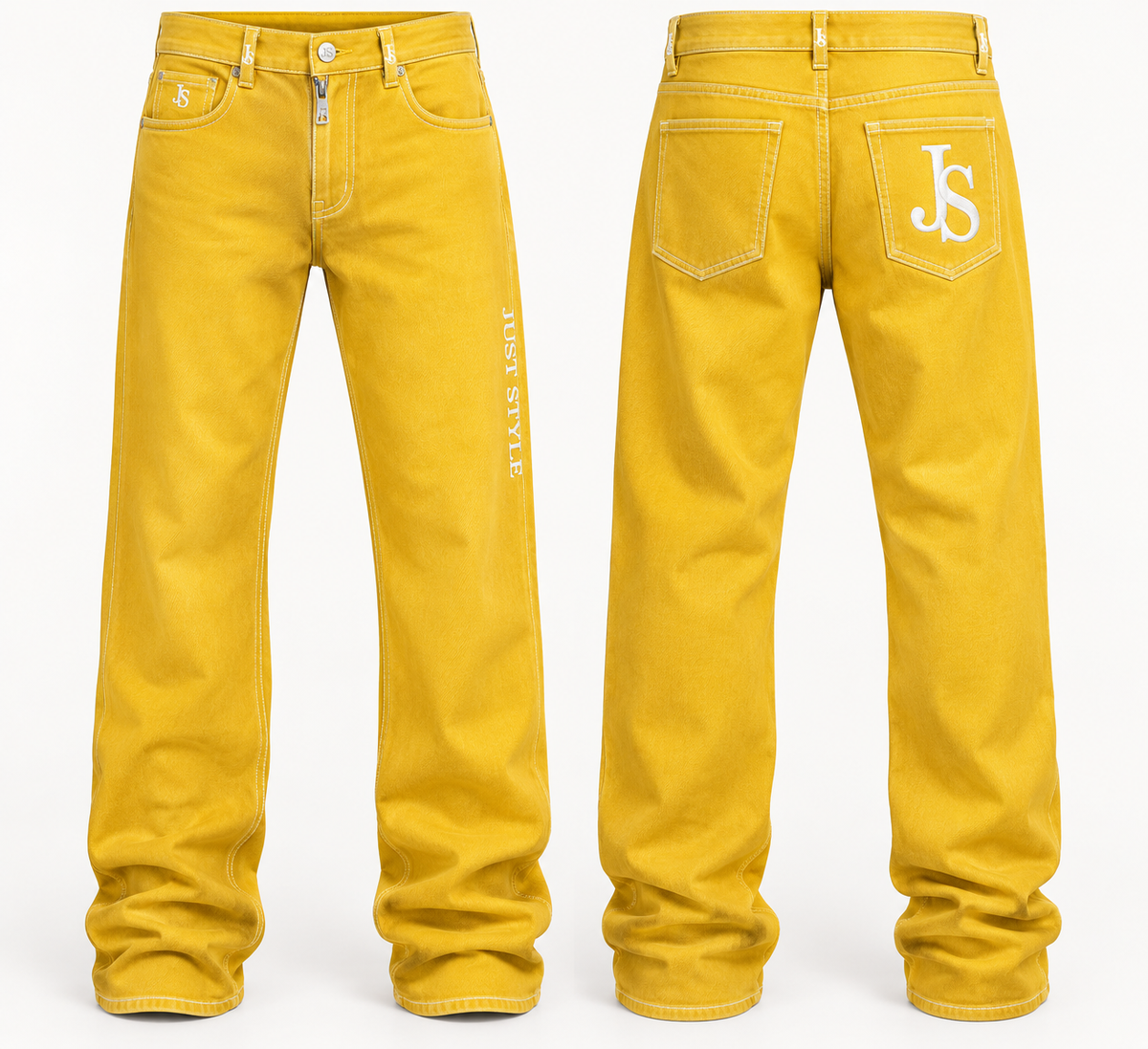 Just Style Official Signature Luxury Jeans — Yellow/White