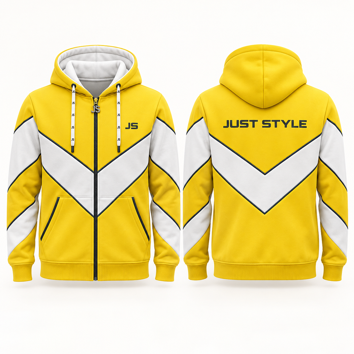 Just Style Official Solar White Chevron Zip Hoodie